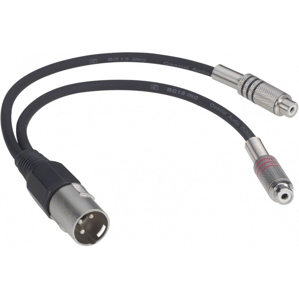 Adapter kábel 60 RCA cm, webáruház 2 > alj/XLR inShop x dugó, Paccs