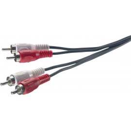 RCA audio kábel, 2x RCA dugó - 2x RCA dugó, 1,5 m, fekete, SpeaKa Professional 325091