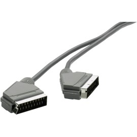 SCART AV kábel, 1x SCART dugó - 1x SCART dugó, 1,2 m, fekete, SpeaKa Professional