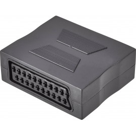 SCART AV közösítő adapter, 1x SCART aljzat - 1x SCART aljzat, fekete, SpeaKa Professional