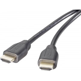 Nagy sebességű HDMI kábel (dugó/dugó) ethernettel, 5 m, fekete, SpeaKa Professional