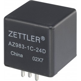 Autós relé, 24 VDC, 80 A/75 VDC, 1120 W, MINI ISO, Zettler Electronics AZ983-1A-24D