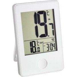 Vezeték nélküli hőmérő órával, fehér, TFA