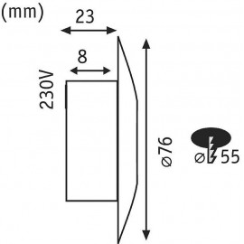 Besüllyeszthető LED-es lámpatest, 1,4 W (opál), Paulmann Special Line 93741 3. kép