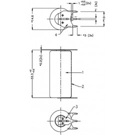 2/3 AA lítium elem, forrasztható, 3V 1350 mAh, forrfüles, 15 x 33 mm, Varta CR 2/3 AA SLF 2. kép