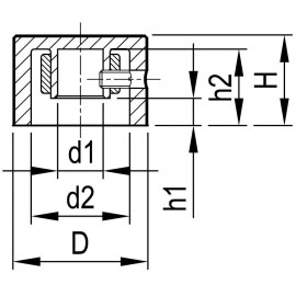 Alu forgatógomb oldalsó csavarrögzítéssel, 6 mm-es tengelyre, 17,8 x 6 x 13 x 12 x 3,6 x 10,1 mm, OK 2. kép