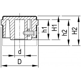 Alu forgatógomb oldalsó csavarrögzítéssel, 6 mm-es tengelyre, 31,9 x 6 x 14 x 12 mm, OKW 2. kép