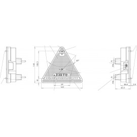 LED-es háromszög alakú utánfutó lámpa, 12/24 V, SecoRüt 95330 3. kép