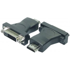 DVI - HDMI átalakító adapter, 1x DVI aljzat 24+1 pól. - 1x HDMI dugó, fekete, LogiLink