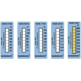 Öntapadós, felragasztható hőmérőcsík, 50 x 18 mm, 204/210/216/224/232/241/249/254/260 °C-ig Testo Te