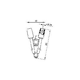 SMD mérőcsipesz, rugós 0,64mm-es hegyű, 60V-ig használható fekete Sks Hirschmann Micro-SMD Clip1 2. kép