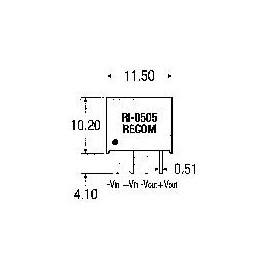 2 W-os DC/DC átalakító, RI sorozat, bemenet: 24 V/DC, kimenet: 12 V/DC 168 mA 2 W, Recom Internation 2. kép