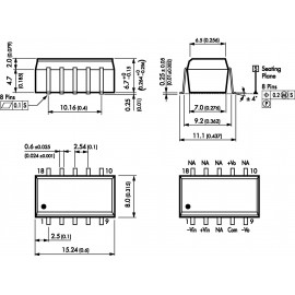 DC/DC átalakító, TSM sorozat, 1 Watt, bemenet: (±10 %) 5 V/DC, kimenet: ±15 V/DC ±30 mA 1 W, TracoPo 3. kép