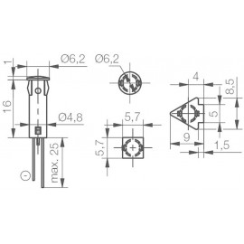 Szimbólumos LED-es jelzőlámpa 24 V, Ø 5 mm, sárga, kör, Signal Construct SKGD05104 2. kép