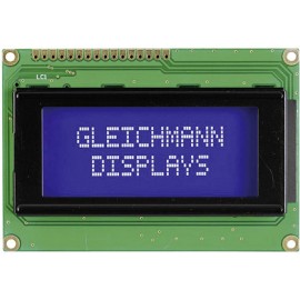 Alfanumerikus LCD modul 16 x 4 , szám magasság: 4,75 mm kék/fehér, Gleichmann GE-C1604A-TMI-JT/R