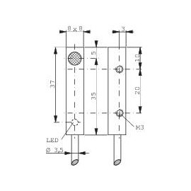 Induktív közelítés kapcsoló (-érzékelő) 8 x 8 mm, kapcsolási távolság: 3 mm, Contrinex DW-AD-503-C8 2. kép