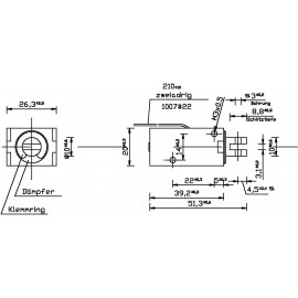 Emelőmágnes M3, 24 V/DC, 0,8/10 N, HMF-2620-39z.002-24VDC,100% 2. kép