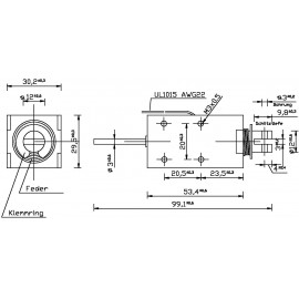 Patkómágnes M3, 24 V/DC, 0,2/40 N, HMA-3027d.001-24VDC,100% 2. kép