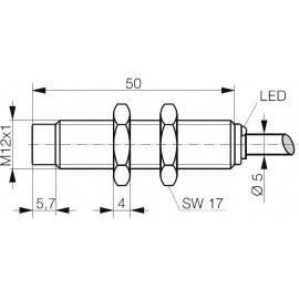 Induktív közelítés kapcsoló M12, kapcsolási távolság: 4 mm, Contrinex DW-AD-617-M12 2. kép