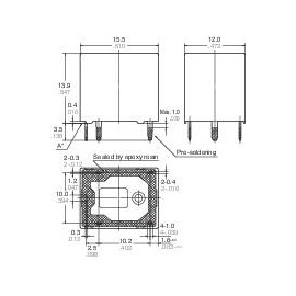 Autó relé 12 V/DC 2 záró, 12 A 14 V/DC, Panasonic JJM2W12 4. kép