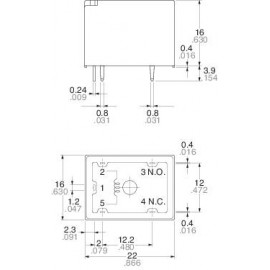 Autó relé 12 V/DC 1 váltó, 15 A 16 V/DC 160 W, Panasonic JSM1125 4. kép