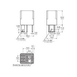 Autó relé 12 V/DC 1 váltó, NO 35 A / NC 20 A 14 V/DC, Panasonic CM1-12 V 4. kép