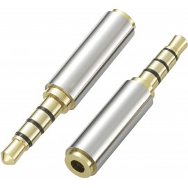 Jack átalakító adapter 4 pólusú, 3,5 mm-es jack dugó - 2,5 mm-es jack alj, sztereó/AUX, SpeaKa Profe