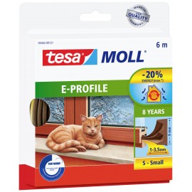 E profilú ablak szigetelő gumi, barna, 6 m x 9 mm, tesamoll 05463-00121-00 TESA 1 tekercs