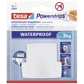 Vízhatlan ragasztású tartó Tesa Powerstrips® Waterproof Duo Hook Plastic TESA 59704