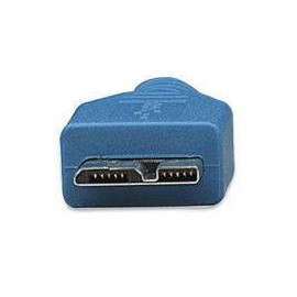 USB 3.0 kábel, 1x USB 3.0 dugó A - 1x USB 3.0 micro dugó B, 1 m, kék, Manhattan 756606 2. kép