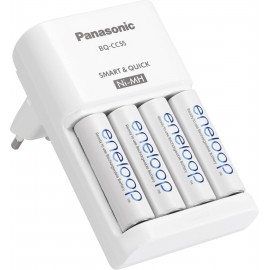 Gyorstöltő + 4 x Eneloop ceruza akku, Panasonic PLG-MQR06-E-4-3UTGB