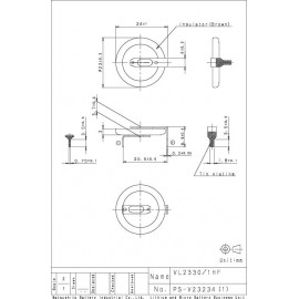 VL2330 gombakku lítium, beforrasztható, fekvő, 3 V 50 mAh, Panasonic VL2330-1HFE 2. kép