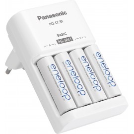 Akkutöltő 4 db eneloop ceruzaakkuval, Panasonic PLG-MQN04-E-4-3UTGB MQN04 - BQ-CC51