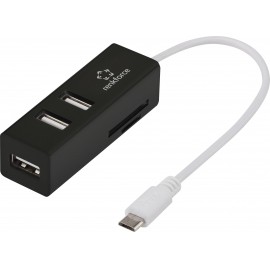 USB 2.0 OTG hub SD kártyaolvasóval, 3 portos, Renkforce