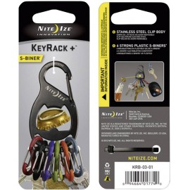 Kulcstartó, fekete, 6 színű karabínerrel NI-KRB-03-01 KeyRack 6 S-Biner NITE Ize 5. kép