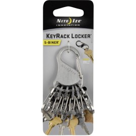 Kulcstartó 6 db karabínerrel, ezüst színű, Locker NI-KLK-11-R3 KeyRack Locker NITE Ize 4. kép