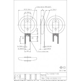 VL1220 gombakku lítium, beforrasztható, álló, 3 V 7 mAh, Panasonic VL1220-1VCE 2. kép