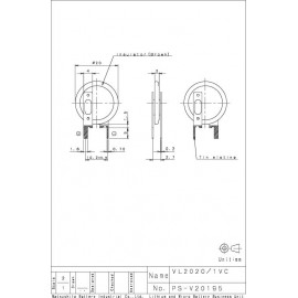 VL2020 lítium gombakku, beforrasztható, álló, 3 V 20 mAh, Panasonic VL2020-1VCE 2. kép