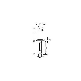 PB Fastener R-LOK műanyag vak szegecs 4.9 x 20.0 x 48.0 x 1.8 x 2.9 x 12.0 mm Lemezméret 3.0 - 6.0 m 3. kép