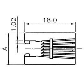 RJ45 beépíthető csatlakozó aljzat, 8P8C, vízszintes, ASSMANN WSW A-20042/LP 3. kép