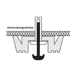 Furatba nyomható műszerláb, kerek Ø 24 x 5 mm, fekete, 4 db 2. kép