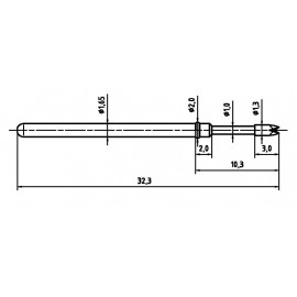 Mérőhegy, rugóérintkezős mérőtüske PTR 2021-Q-1.5N-NI-1.3 2. kép