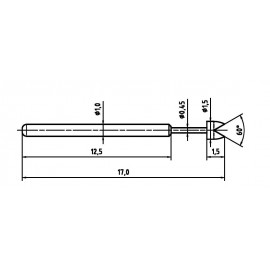 Mérőhegy, rugóérintkezős mérőtüske PTR 1010-G-0.8N-RH-1.5 2. kép