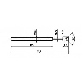 Mérőhegy, rugóérintkezős mérőtüske PTR 1015-A-0.7N-AU-1.8