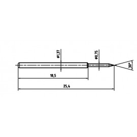 Mérőhegy, rugóérintkezős mérőtüske PTR 1015-B-0.7N-AU-0.75