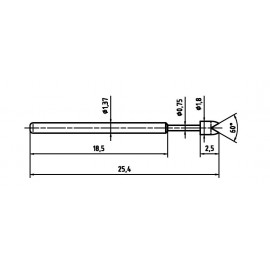 Mérőhegy, rugóérintkezős mérőtüske PTR 1015-G-0.7N-AU-1.8