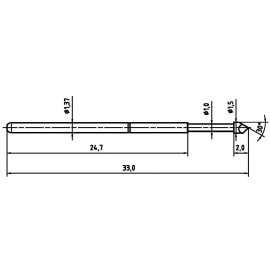 Mérőhegy, rugóérintkezős mérőtüske PTR 1025-H-1.5N-AU-1.5