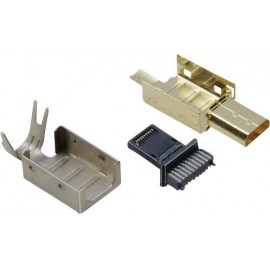 HDMI dugaszolós csatlakozó dugó, egyenes pólusszám: 19 Gold BKL Electronic 0905008 1 db