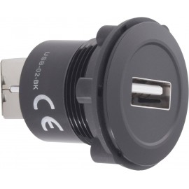 Beépíthető USB aljzat, USB 2.0 aljzat A, USB 2.0 aljzat A, Tru Components USB-02-BK