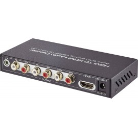 HDMI audio extraktor Toslinkkel és 6 csatornás (5.1) RCA kimenettel